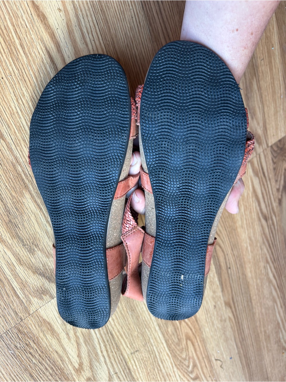 Taos Braided Coral Leather Sandals - Picture 5 of 6